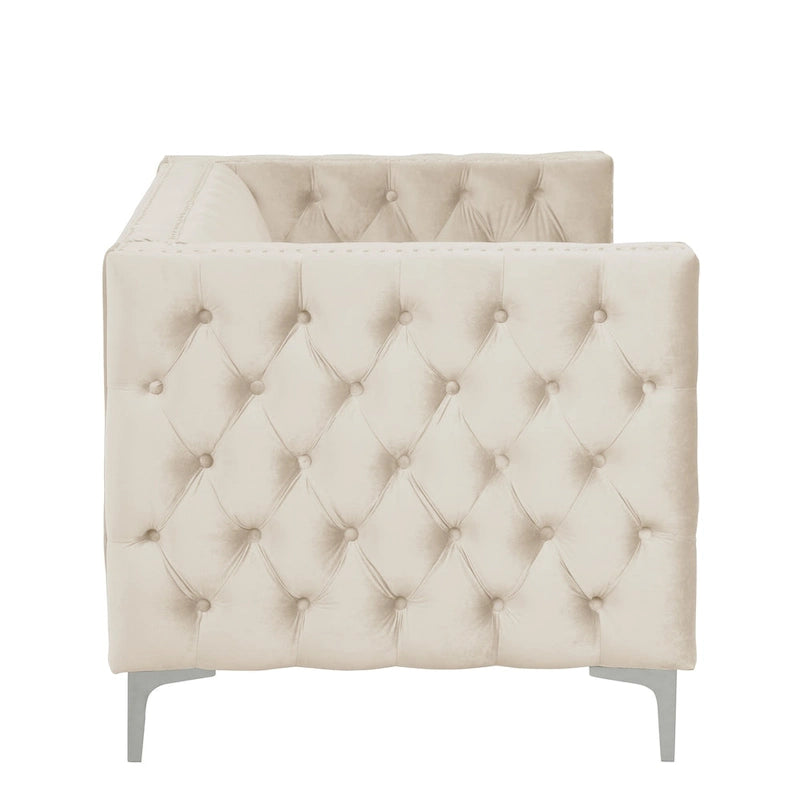 Morden Fort Modern Loveseat with Deep Dutch Velvet Iron Legs