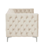 Morden Fort Modern Loveseat with Deep Dutch Velvet Iron Legs
