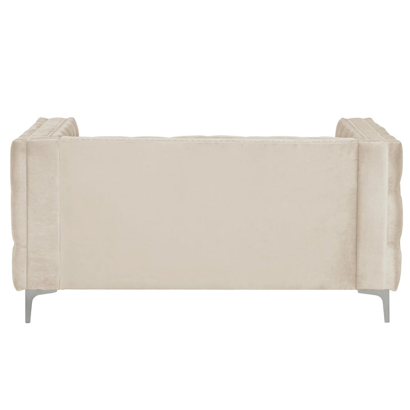 Morden Fort Modern Loveseat with Deep Dutch Velvet Iron Legs