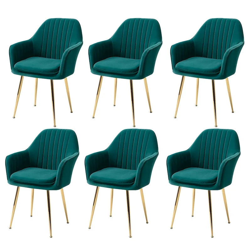 AVAWING Upholstered Dining Chair (Set of 6) Velvet Accent Arm Chair