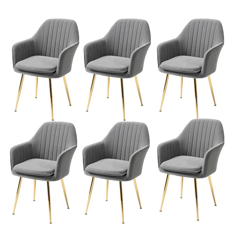 AVAWING Upholstered Dining Chair (Set of 6) Velvet Accent Arm Chair