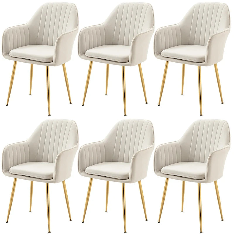 AVAWING Upholstered Dining Chair (Set of 6) Velvet Accent Arm Chair