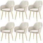 AVAWING Upholstered Dining Chair (Set of 6) Velvet Accent Arm Chair