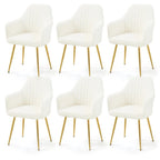 AVAWING Upholstered Dining Chair (Set of 6) Velvet Accent Arm Chair