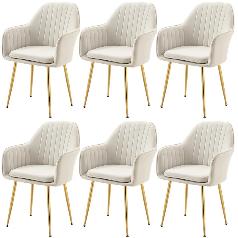 AVAWING Upholstered Dining Chair (Set of 6) Velvet Accent Arm Chair