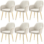 AVAWING Upholstered Dining Chair (Set of 6) Velvet Accent Arm Chair