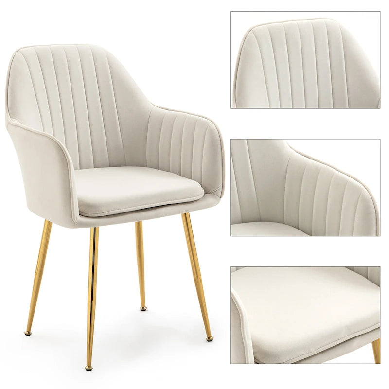 AVAWING Upholstered Dining Chair (Set of 6) Velvet Accent Arm Chair