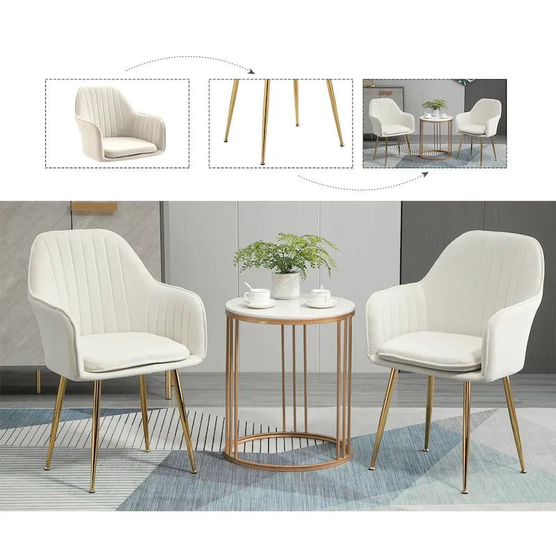 AVAWING Upholstered Dining Chair (Set of 6) Velvet Accent Arm Chair