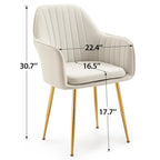 AVAWING Upholstered Dining Chair (Set of 6) Velvet Accent Arm Chair