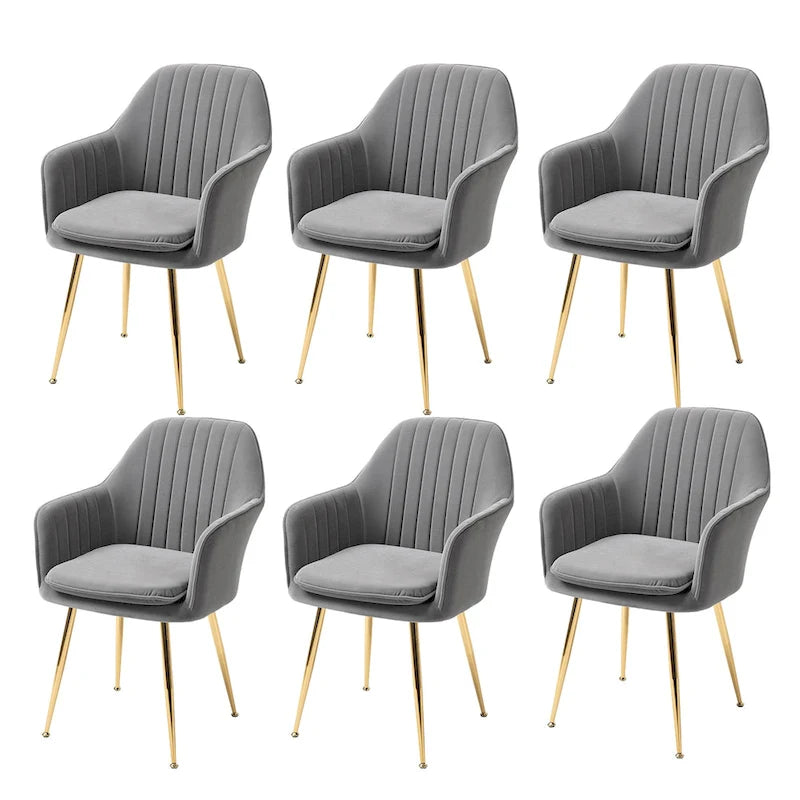 AVAWING Upholstered Dining Chair (Set of 6) Velvet Accent Arm Chair