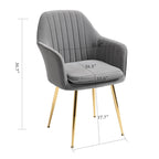 AVAWING Upholstered Dining Chair (Set of 6) Velvet Accent Arm Chair