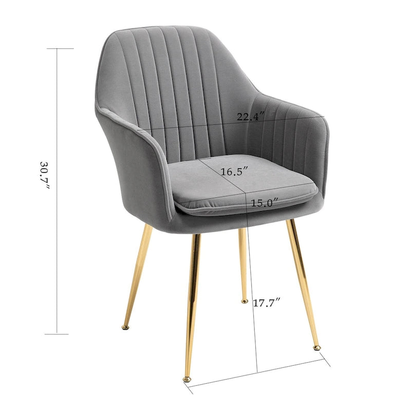 AVAWING Upholstered Dining Chair (Set of 6) Velvet Accent Arm Chair