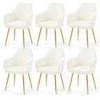 AVAWING Upholstered Dining Chair (Set of 6) Velvet Accent Arm Chair