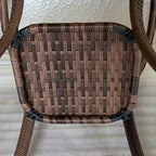 Outsunny Rattan Coffee Table with Storage Shelf, Wicker Side Table with Glass Top, Outdoor End Table for Garden, Porch, Backyard