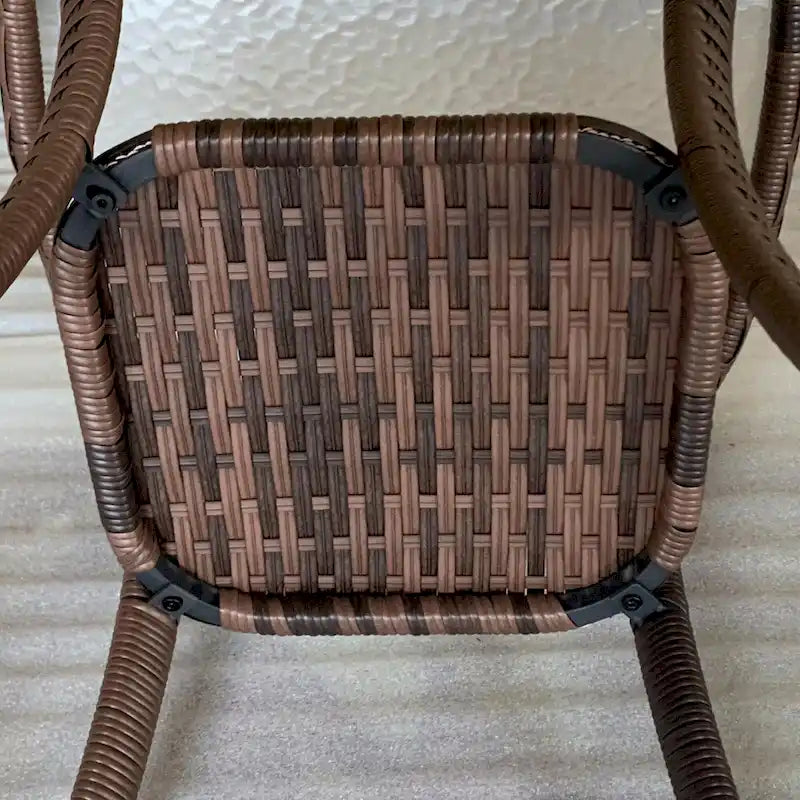 Outsunny Rattan Coffee Table with Storage Shelf, Wicker Side Table with Glass Top, Outdoor End Table for Garden, Porch, Backyard