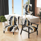 Designart  Black And Gold Cubic Expression VII  Upholstered Modern & Contemporary Accent Chair and Modern Arm Chair