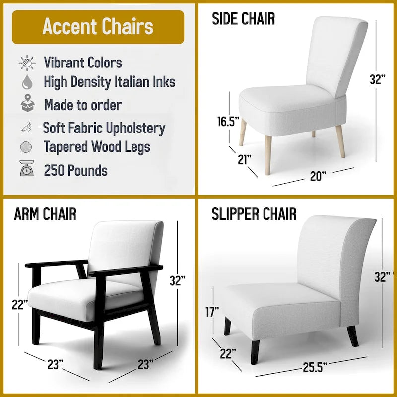 Designart  Black And Gold Cubic Expression VII  Upholstered Modern & Contemporary Accent Chair and Modern Arm Chair