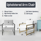 Designart  Black And Gold Cubic Expression VII  Upholstered Modern & Contemporary Accent Chair and Modern Arm Chair