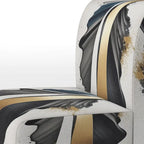 Designart  Black And Gold Cubic Expression VII  Upholstered Modern & Contemporary Accent Chair and Modern Arm Chair