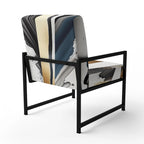 Designart  Black And Gold Cubic Expression VII  Upholstered Modern & Contemporary Accent Chair and Modern Arm Chair