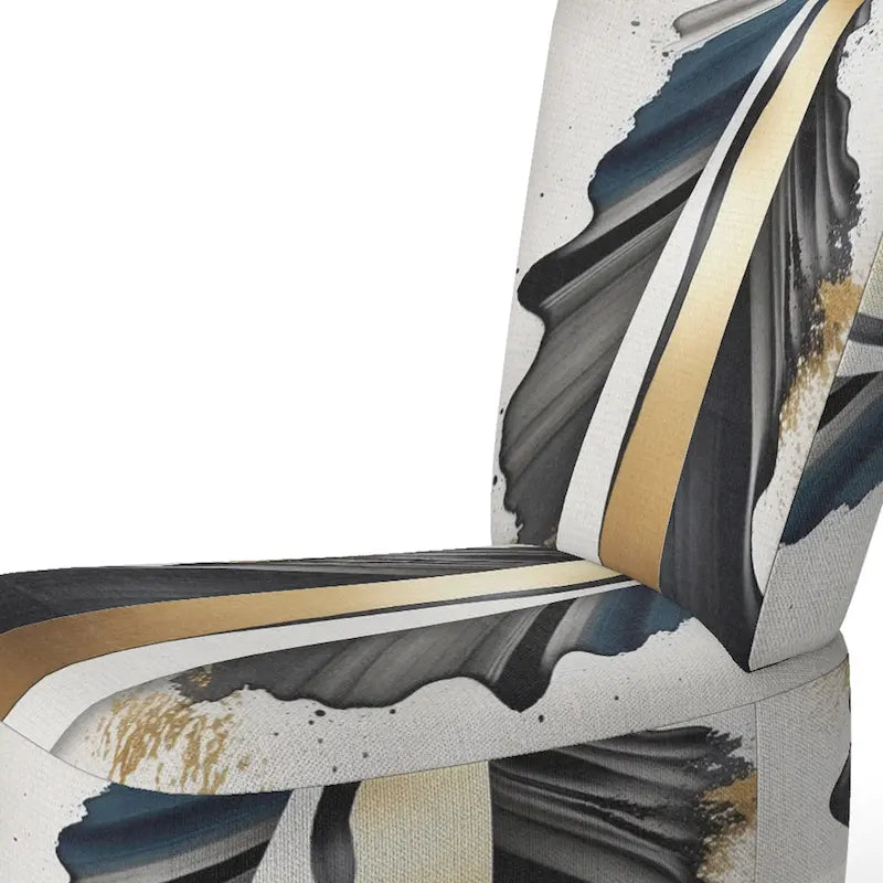 Designart  Black And Gold Cubic Expression VII  Upholstered Modern & Contemporary Accent Chair and Modern Arm Chair