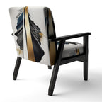 Designart  Black And Gold Cubic Expression VII  Upholstered Modern & Contemporary Accent Chair and Modern Arm Chair