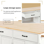 54.3  W Solid Wood Countertop Kitchen Cart with 4 Door Cabinet and 2 Drawers