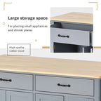 54.3  W Solid Wood Countertop Kitchen Cart with 4 Door Cabinet and 2 Drawers