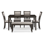 Signature Design by Ashley Langwest Dining Table and 4 Chairs and Bench (Set of 6)