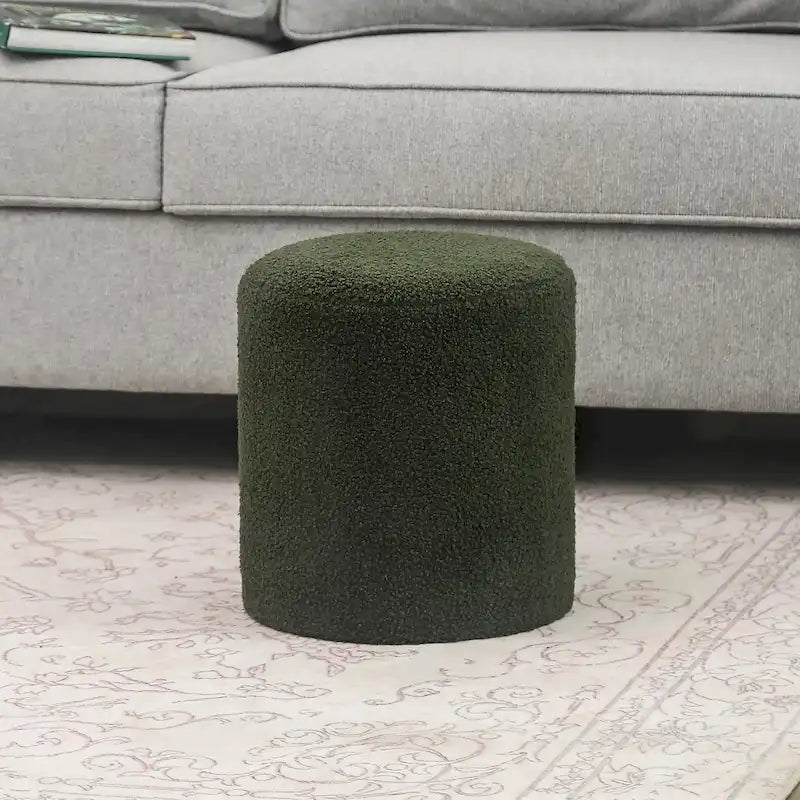 Adeco Footrest Ottoman 13 inches Fabric Stool for Living Room Bedroom