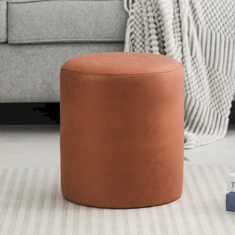 Adeco Footrest Ottoman 13 inches Fabric Stool for Living Room Bedroom