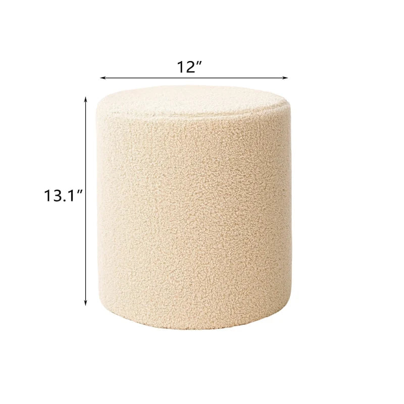 Adeco Footrest Ottoman 13 inches Fabric Stool for Living Room Bedroom