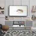 AVAWING Mid-Century Modern TV Stand for 60  TV with Storage and Open Shelf