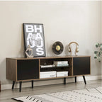 AVAWING Mid-Century Modern TV Stand for 60  TV with Storage and Open Shelf