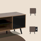 AVAWING Mid-Century Modern TV Stand for 60  TV with Storage and Open Shelf
