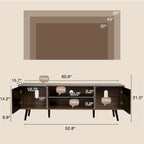 AVAWING Mid-Century Modern TV Stand for 60  TV with Storage and Open Shelf