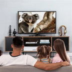 AVAWING Mid-Century Modern TV Stand for 60  TV with Storage and Open Shelf