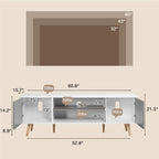 AVAWING Mid-Century Modern TV Stand for 60  TV with Storage and Open Shelf