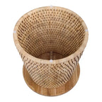 Kamari Rattan Coffee Table & Side/End Table w/ Wood Top