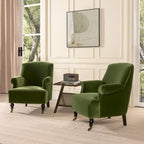 Eloise 30  Transitional Velvet Pleated Sock Arm Accent Chair