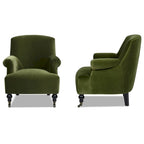 Eloise 30  Transitional Velvet Pleated Sock Arm Accent Chair