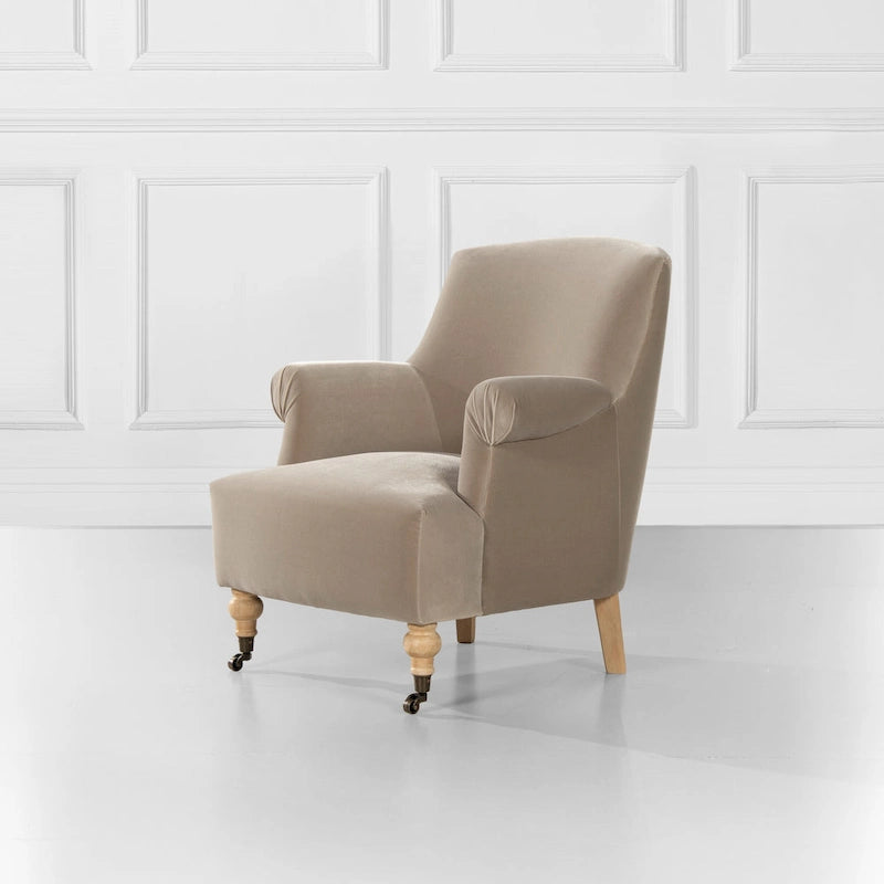 Eloise 30  Transitional Velvet Pleated Sock Arm Accent Chair