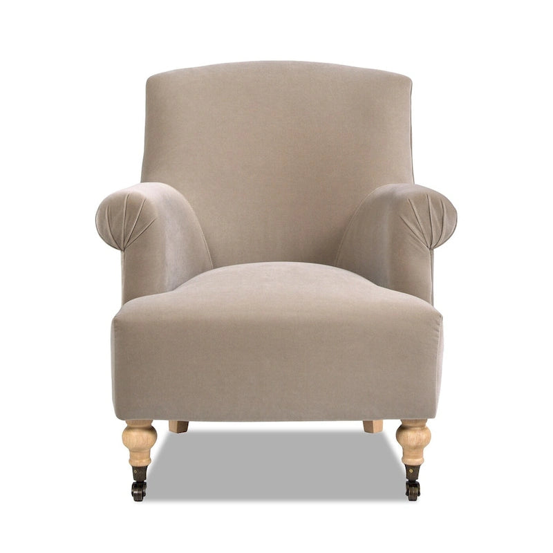 Eloise 30  Transitional Velvet Pleated Sock Arm Accent Chair
