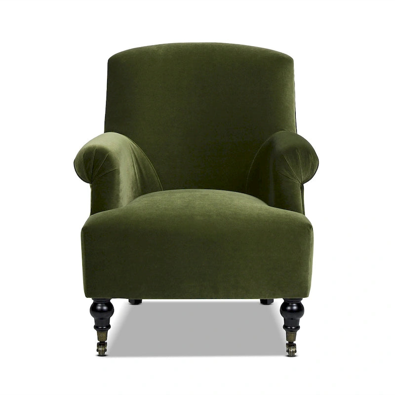 Eloise 30  Transitional Velvet Pleated Sock Arm Accent Chair