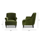 Eloise 30  Transitional Velvet Pleated Sock Arm Accent Chair
