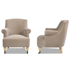 Eloise 30  Transitional Velvet Pleated Sock Arm Accent Chair