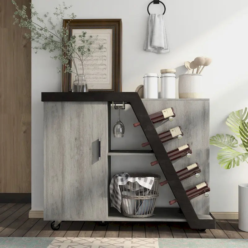 Furniture of America Tern Modern 6-shelf Mobile Wine Cabinet