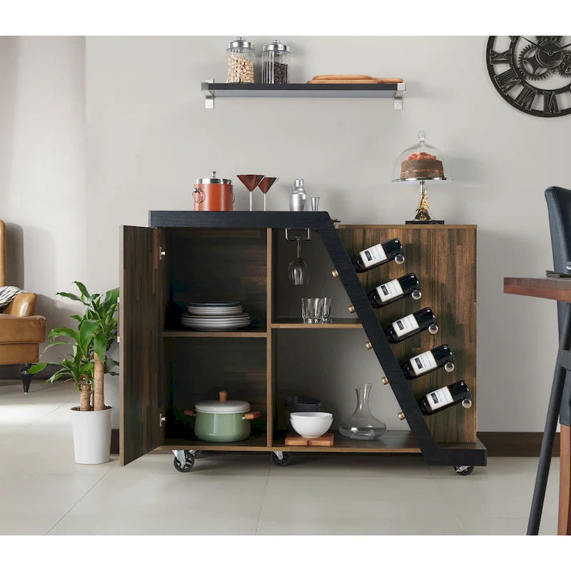 Furniture of America Tern Modern 6-shelf Mobile Wine Cabinet