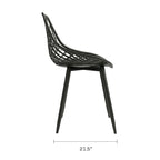 Kurv Mid-Century Modern Dining Chair with Steel Legs for Indoors or Outdoors - Set of 2