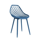 Kurv Mid-Century Modern Dining Chair with Steel Legs for Indoors or Outdoors - Set of 2